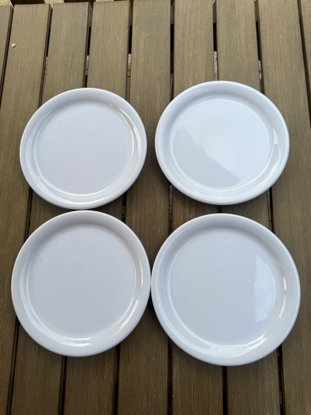 Carlisle Durus White Melamine Salad Plates Set of 4 10” Lake House Coastal
